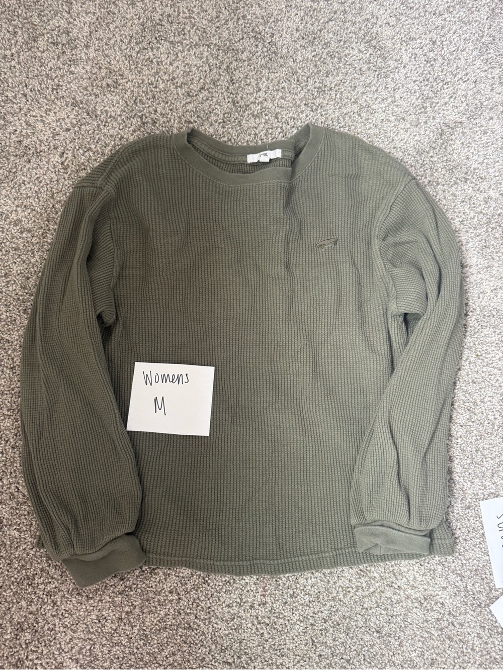Vans Women's Olive Green Waffle Long Sleeve Tee